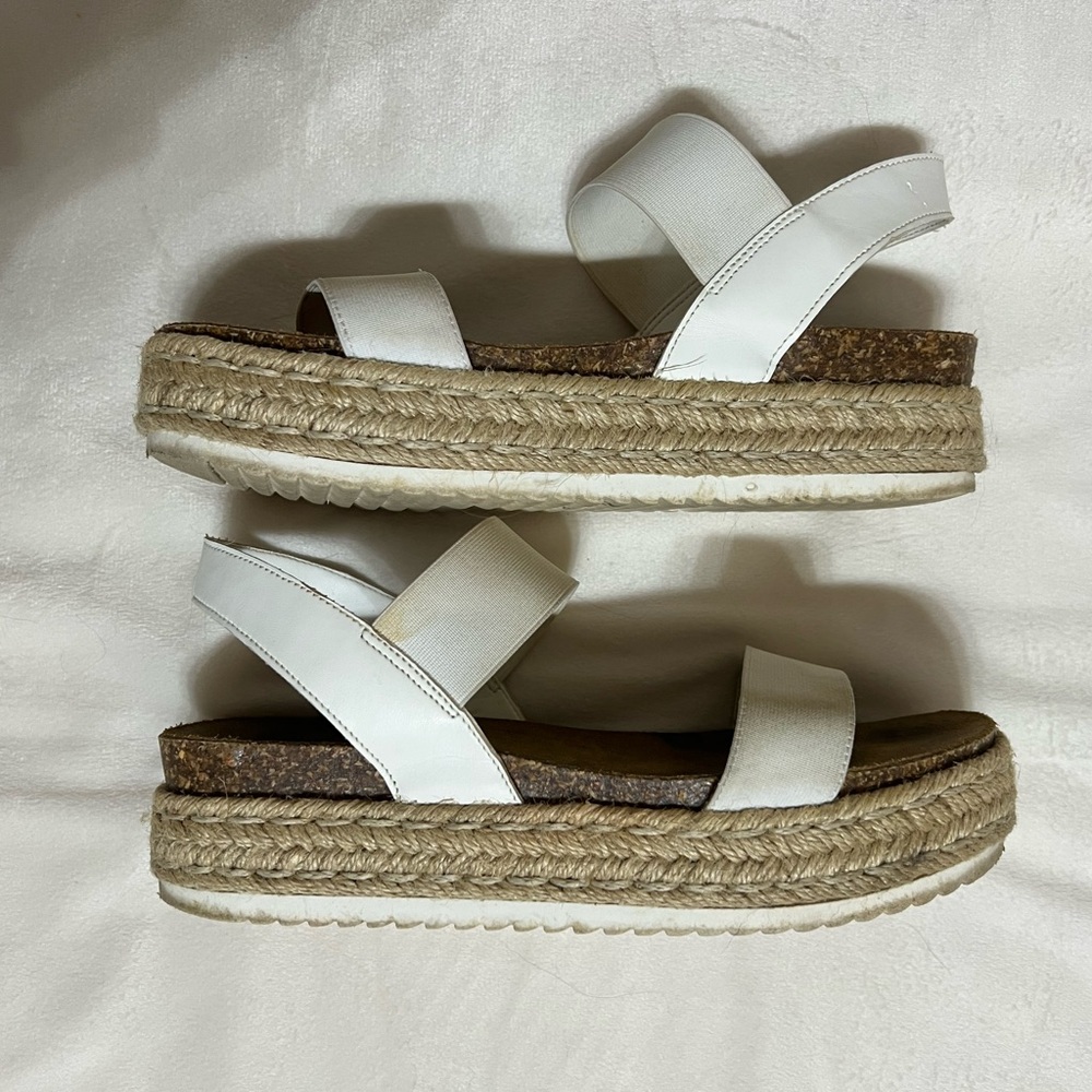 Steve Madden White Platform Sandals